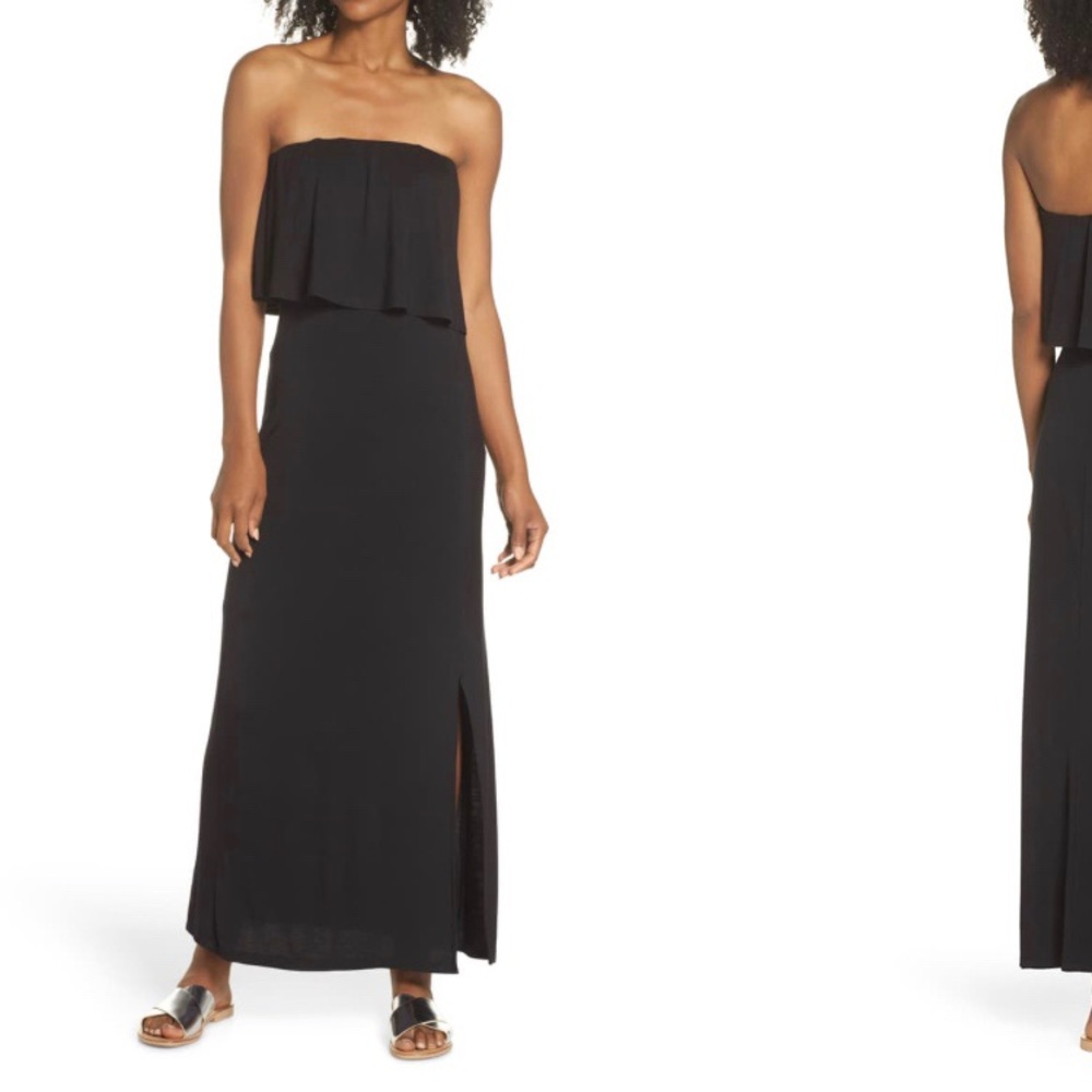 Nordstrom Black Strapless Maxi Dress